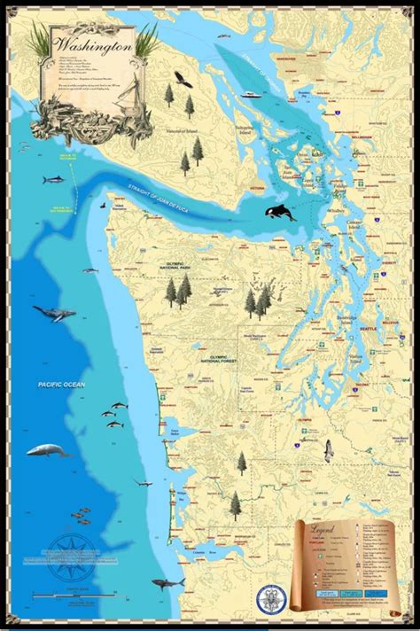 Washington Map - Island Map Store