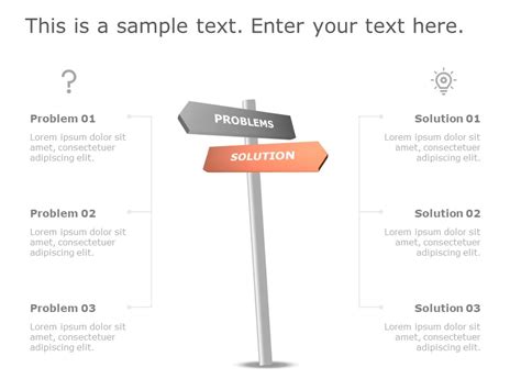 Problem Solution Directional Arrows PowerPoint Template