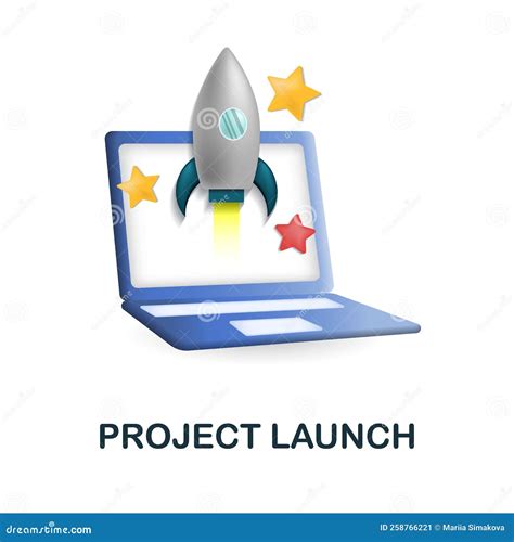 Project Launch Icon 3d Illustration From Web Development Collection