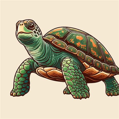 Premium Vector Cute Turtle Vector Cartoon Illustration