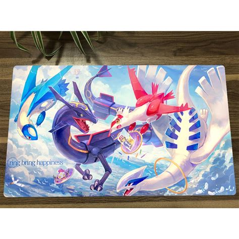 Pm Ptcg Mat Rayquaza Ash Ketchum Trading Card Game Mat Ccg Playmat