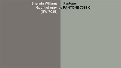 Sherwin Williams Gauntlet Gray Sw Vs Pantone C Side By Side