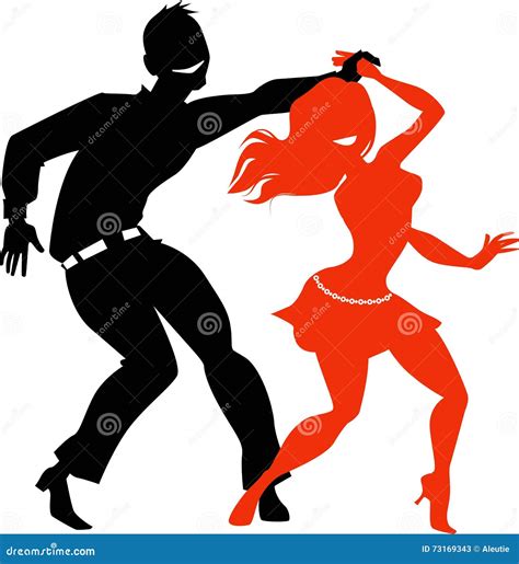 Dancing Salsa Clip Art Stock Vector Illustration Of Silhouette 73169343