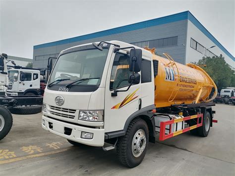 FAW 10m3 To 12m3 160HP Vacuum Sewage Fecal Suction Truck For Sale