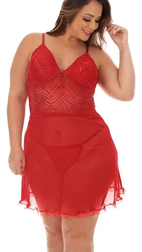 Lingerie Fantasia Camisola Plus Size Sexy Calcinha Sensual MercadoLivre