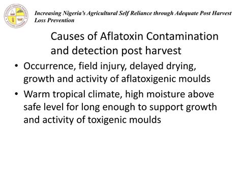 Ppt Towards Post Harvest Remedy For Aflatoxin Contamination Of Crops