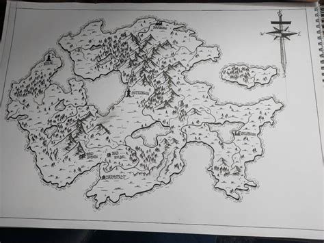 A Custom Hand Drawn Fantasy Map Etsy