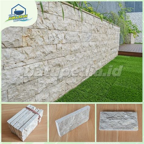 Jual Batu Alam Dinding Crema Marble Natural Surface X Shopee