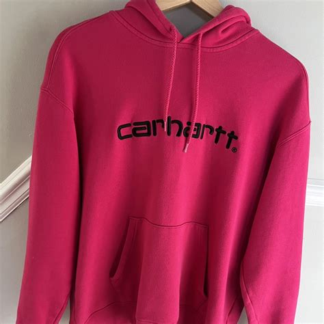 Pink And Black Carhartt Hoodie Very Good Condition Depop