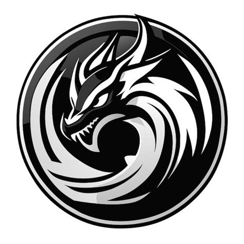 Premium Vector | Black and white logo with hydra mascot image vector ...