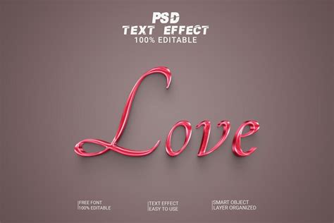 Premium Psd Love 3d Psd Text Effect Style