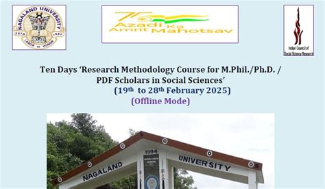 Icssr Sponsored Free Ten Days Research Methodology Course For Scholars