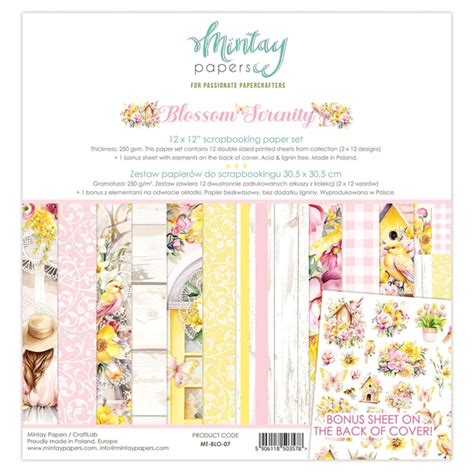 Mintay 12x12 Blossom Serenity Paper Pack - Double Sided Paper - 12x12