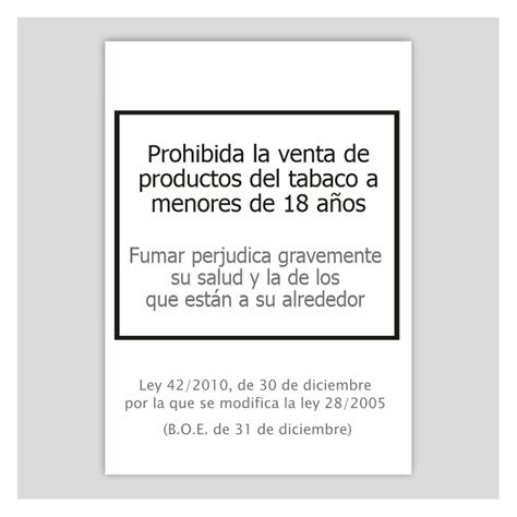 Prohibida la venta de productos del tabaco a menores de 18 años