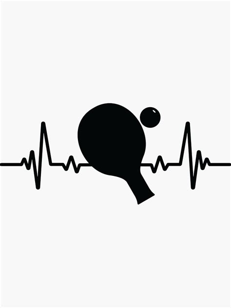 Ping Pong Heartbeat Table Tennis Sticker For Sale By Artmonster