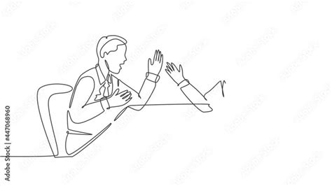 Self Drawing Animation Of Single Line Draw Angry Businessman Screaming