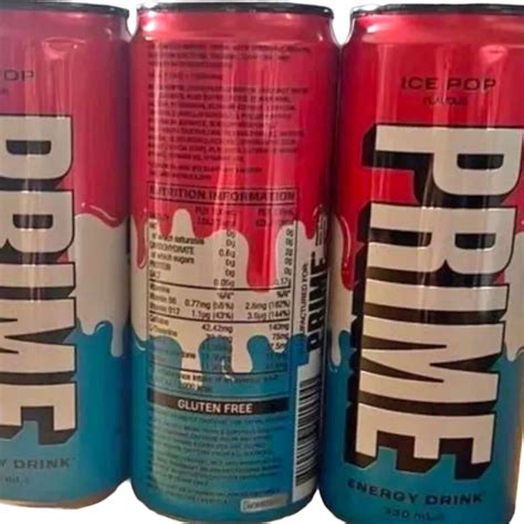 Prime Energy Drink Logan Paul Ksi Ice Pop Flavour New Flavour X2 Cans