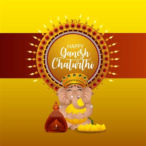 Fondo De Festival Tradicional Indio De Ganesh Chaturthi Vector Premium