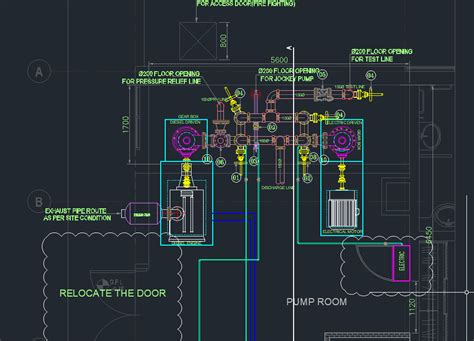 FIRE FIGHTING PUMP DETALS DRAWING WITH PUMP ROOM Designs CAD