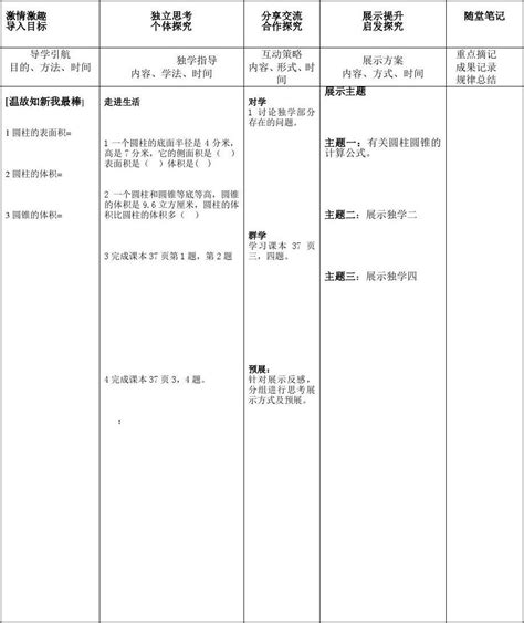 06 圆柱与圆锥表面积和体积的巩固练习word文档在线阅读与下载无忧文档