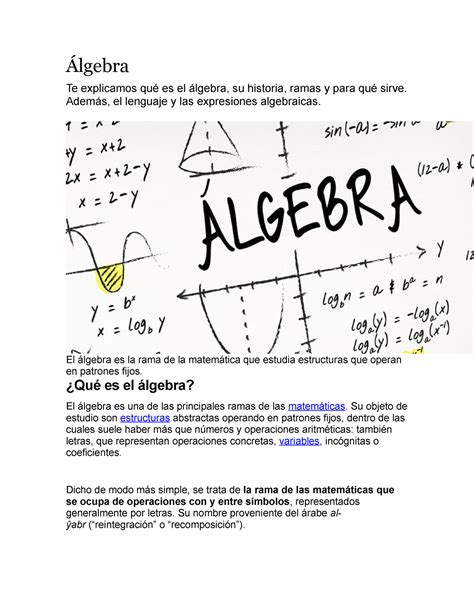 Explicacion Completa De Algebra Álgebra Te Explicamos Qué Es El