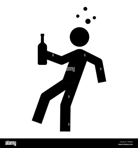 Drunk Silhouette Person Bottle Alcoholic Illustration Stock Photo Alamy