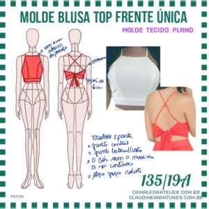 Molde Blusa Top Frente Unica A Camaleoa Atelier De Costura