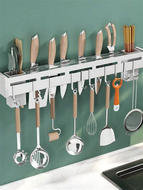 Stainless Steel Wall Mounted Knife Rack Chopstick Holder Multi