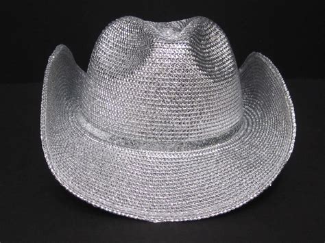 Metallic Silver Straw Cowgirl Hat Cowgirl Hats Silver Hats Straw