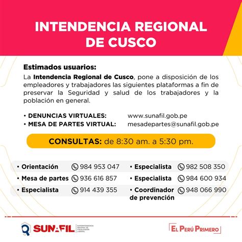 Sunafil PerÚ On Twitter AtenciÓncusco🚨 La Irecusco Pone A