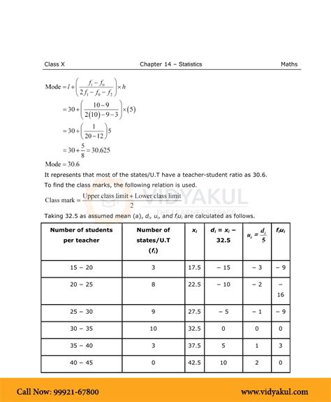 Class 10th Math Statistics Ncert Solution Cbse 2023