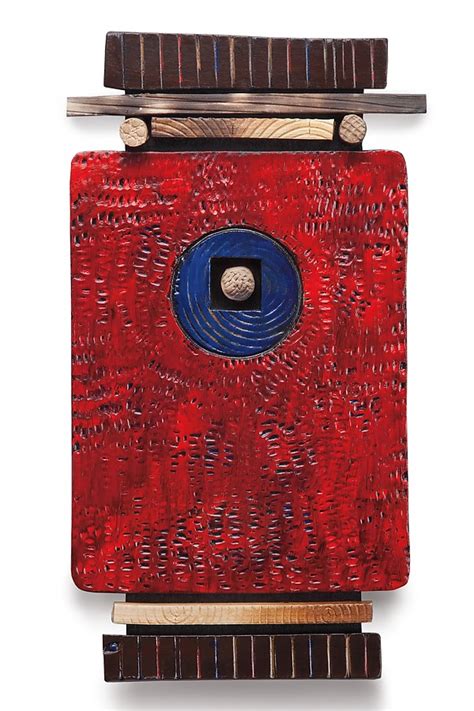 Red Tile Shard By Rhonda Cearlock Ceramic Wall Sculpture Artful Home