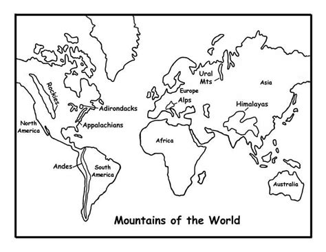 World Map Of Mountains