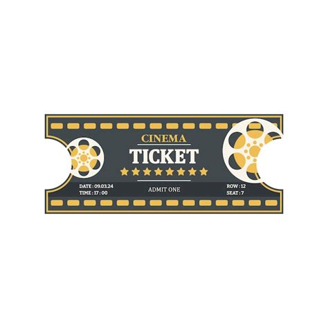 Premium Vector Vintage Cinema Ticket Isolated On White Background