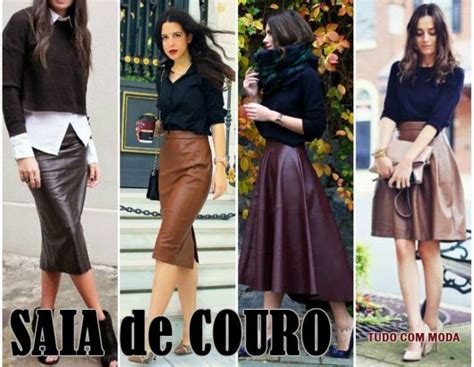 Saia De Couro Saiba Como Usar Em Looks Da Moda Blog Oscar Atelier