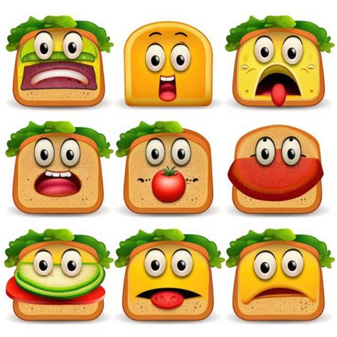 Emoticono Expresivo Cara Pan Emoji Foto Premium