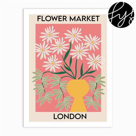 Flower Market London Art Print Abstract Decorative Painting London