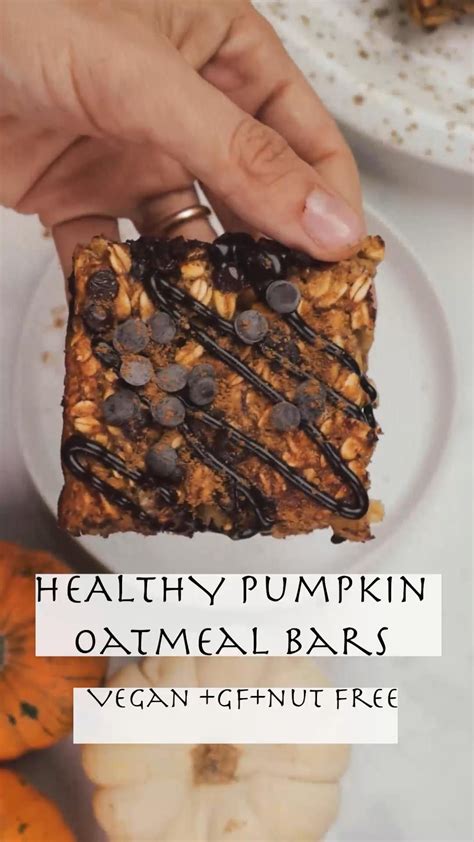 Healthy Baked Pumpkin Oatmeal Bars For Breakfast Vegan Gluten Free Artofit