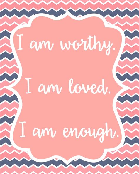 I Am Worthy Poster Positive Affirmation Wall Decor Quote Etsy