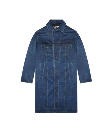 Diesel（ディーゼル）の「メンズ ロング コート デニムプリント（ステンカラーコート）」 Wear