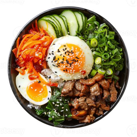 Ai Generated Colorful Korean Bibimbap With Beef Assorted Vegetables