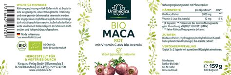 Lot De Maca Rouge Bio Avec Vitamine C De L Ac Rola Bio X