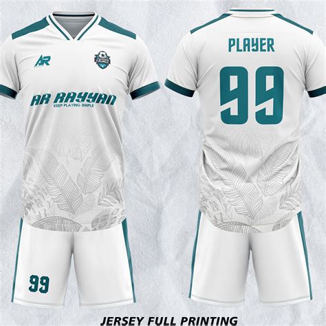 Jual Jersey Futsal Bola Custom Full Printing Tosca Putih Shopee