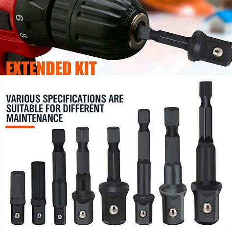 Drill Socket Adapter 1 4in Hex Shank Extension Bar For Impact Driver 1