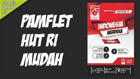 Tutorial Desain Pamflet Poster Hut Ri Corel Draw Free File Youtube