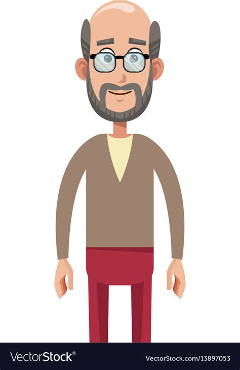 Old Man Cartoon Icon Royalty Free Vector Image