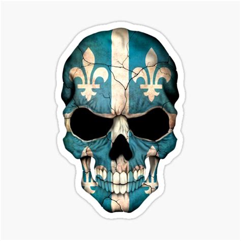 Quebec Flag Skull Sticker For Sale By Jeff Bartels Redbubble