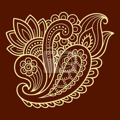 Henna Tattoo Flower Template Mehndi Style Set Of Ornamental Wall