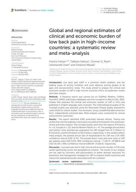 Pdf Global And Regional Estimates Of Clinical And Economic Burden Of