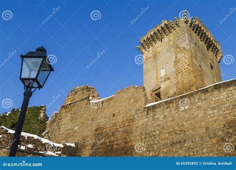 Castle of Borgia in Nepi in Italy Stock Photo - Image of medieval, blue ...